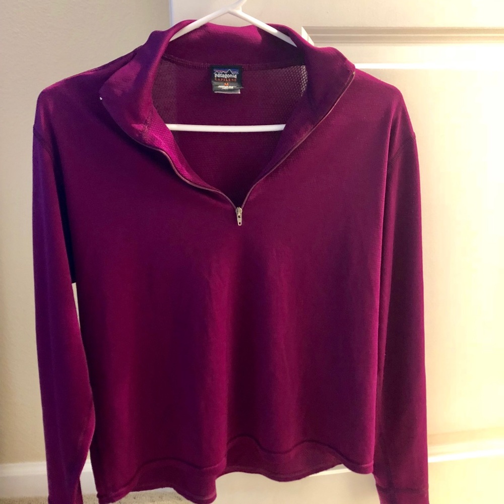 Patagonia Maroon Capilene Light Pullover Medium
